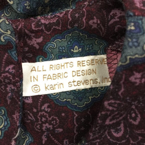 Vintage Karin Stevens Petites Sz 10 2-Pc Midi Dress & Long-Sleeve Top 100% Rayon - Picture 7 of 12